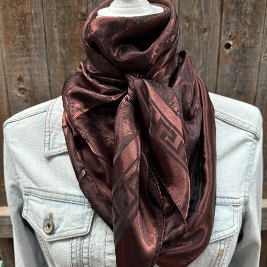 Dark Brown Jacquard Wild Rag Scarf