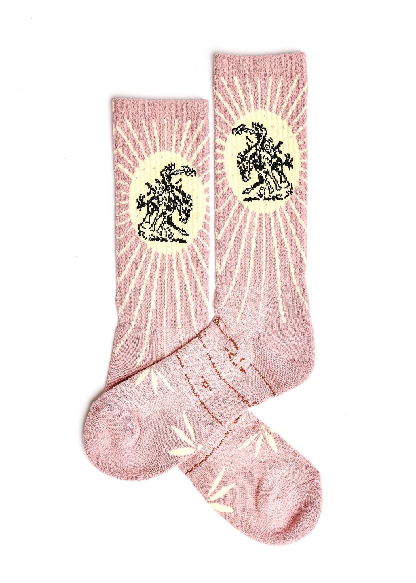 Lucky Chuck Fringe Bucking Dusty Pink Performance Socks