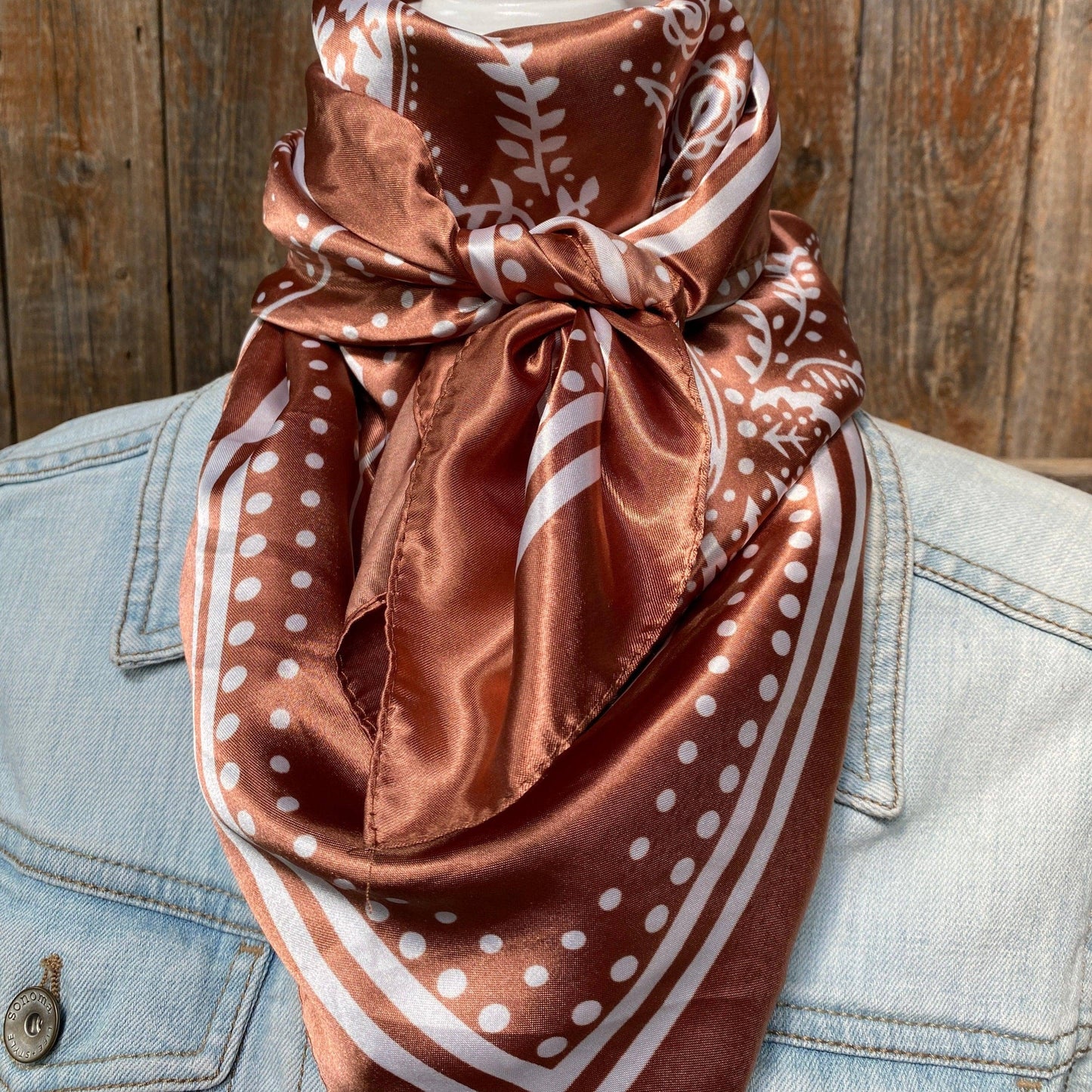 Copper Floral Paisley Wild Rag Scarf