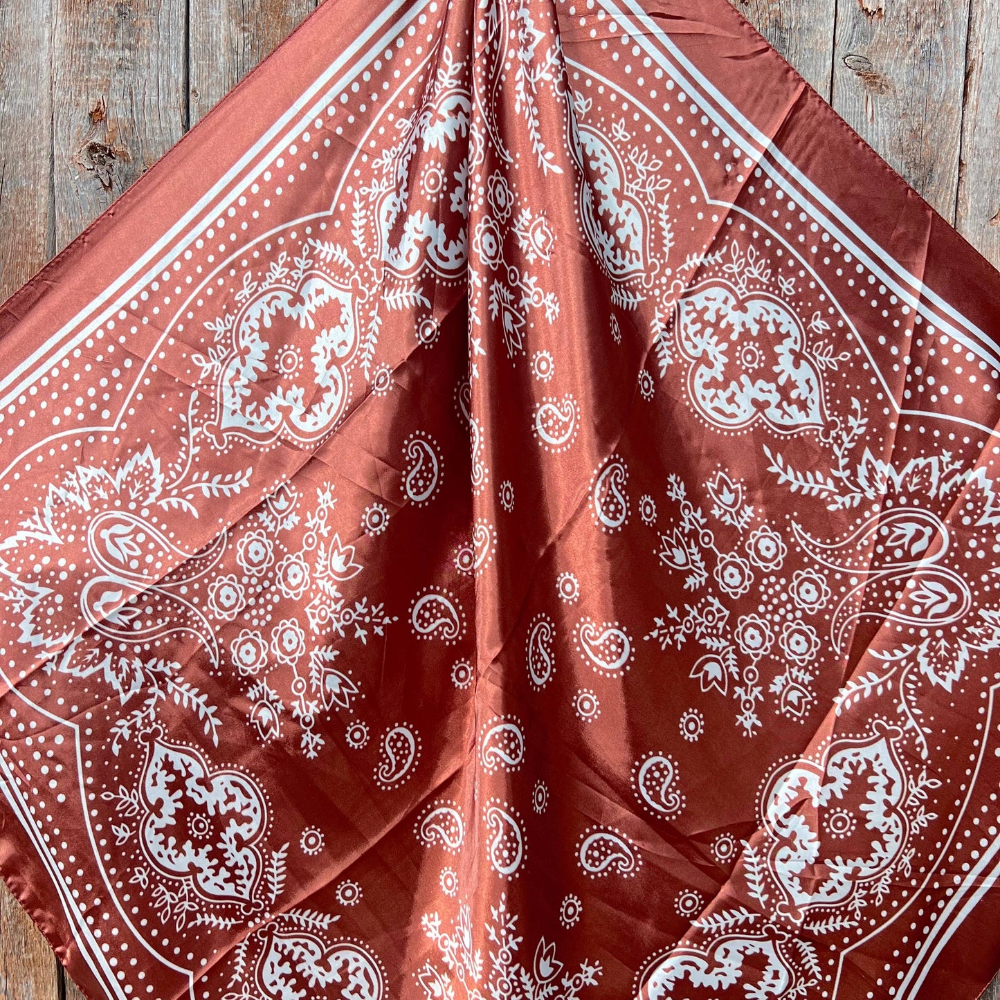 Copper Floral Paisley Wild Rag Scarf