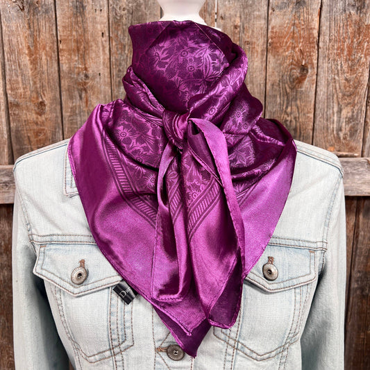 Purple Jacquard Wild Rag Scarf