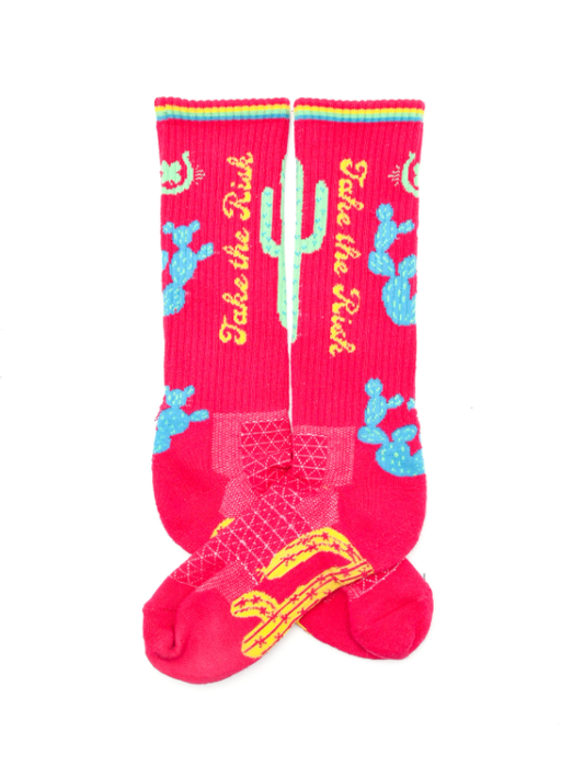 Lucky Chuck Take the Risk Hot Pink Performance Socks